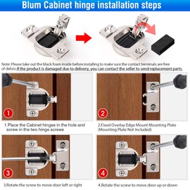 8 Pack Replacement for Blum 30.310-11.02 Cabinet Door Hinges,Blum 110 Degree Screw On Self Closing Face Frame Hinges for 33.3600 Compact 33 Hinge(with Screws, Without Mounting Plate)