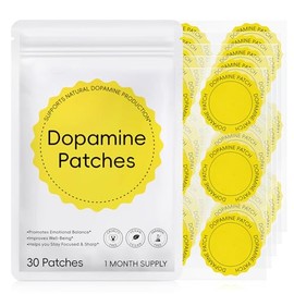 Dopamine Patches, 30 Vegan Mood Support Patches to Promote Emotional Balance, Improve Well-Being & Help You Keep Focused, Happy & Sharp, Natural Dopamine Patches for Men Women