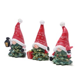 Hodao Gnomos de Navidad para decoración de interiores, cuernos de Navidad, gnomos, figuras de mesa, lindos gnomos de Navidad (sombrero de Navidad rojo puntiagudo)