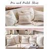 BlissBlush Cream White Boho Throw Pillow Cover 20X20, Decorative Neutral