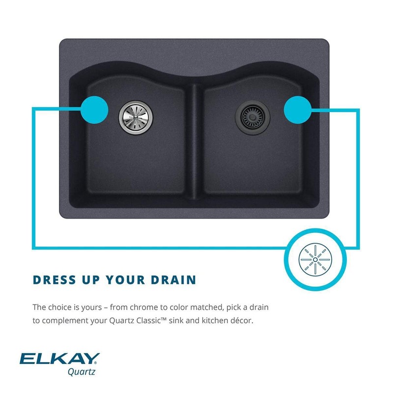 Elkay LKQS35 3-1/2" Basket Strainer - Black