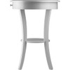 Oakestry Sasha Round Accent Table with Drawer and Shelf White
