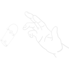 Fingerboard Kickflip Vinyl Decal - 5 Inches - for Cars, Trucks, Windows, Laptops, Tablets - Outdoor-Grade 2.5mm Thick Vinyl - White