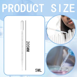 JCUGSBS 24 Pieces Liquid Dropper, Plastic Transfer Pipettes, Pipette 5ml, Measuring Pipette, Squeeze Transfer Pipettes for Laboratory Testing, Pet and Candy Moulds Crafts