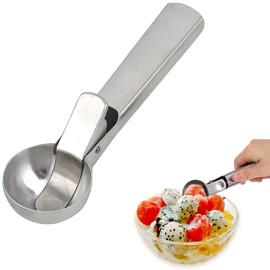 PIQIUQIU Ice Cream Scoop 18 x 4 x 3.5 cm Ice Cream Spoon Professional Use Ideal for Ice Cream Melon Meatballs Dough, Mashed Potatoes or Melon Balls