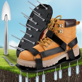 AZNICE1 Lawn Aerator Shoes, Upgrade 2.6" Heavy Duty Spike Aeration Shoes Lawn with Adjustable Hook&Loop Straps, Easy Installation One-Size-Fits-All Grass Aerators for Lawns Yard Soil Patio