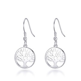 Philip Jones Sterling Silver Tree of Life Drop Earrings