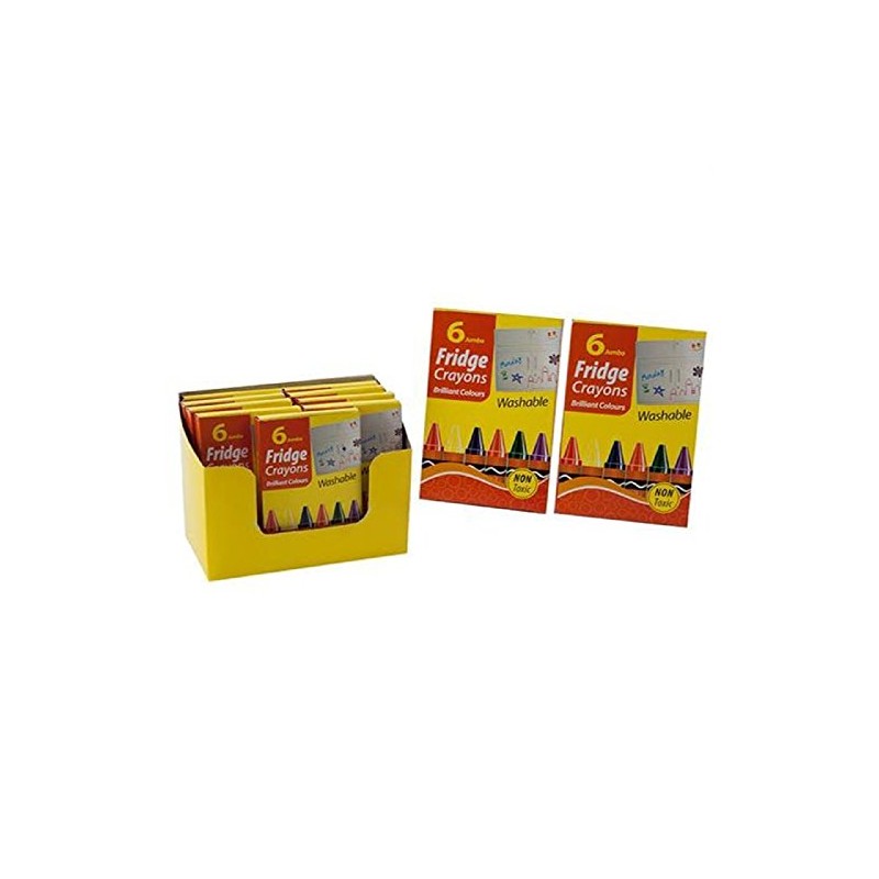 PMS 6PC PACK JUMBO LOCKER/FRIDGE WASHABLE CRAYONS W/BOX.12PD
