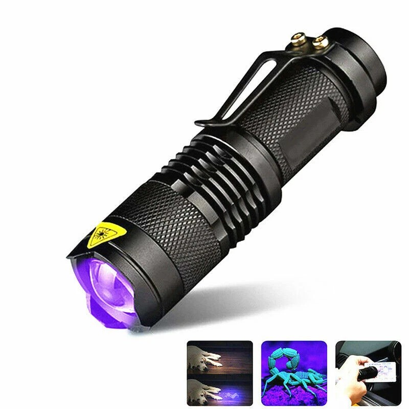 UN brand UV Ultra Violet LED Flashlight Blacklight Light 395/365