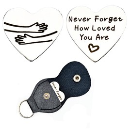 RFTWXHPN Pocket Hug Token Heart Keychain Gifts for Daughter Son Never Forget How Loved You Are Pocket Hugs for Mom Grandson Christmas Birthday Gifts for Husband Wife Pocket Hug Tokens