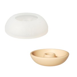 BOOWAN NICOLE Simple Round Taper Candle Holder Silicone Mold for 2cm & 2.2cm Candles, Concrete Jesmonite Cement Candlestick Holders Mould for Home Decorations