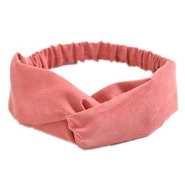 Floral Twist Knot Headband Elastic Wrap Turban Hair Band Yoga Sports Lady (Coral)