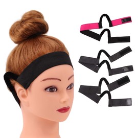 3 Pcs Painless Headband for Wig Edge Lace Frontal, Comfortable Melting Lace Wig Band with Ear Hanger, Hair Mounted Edge Melt Slayer (Double side, 3.0)