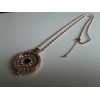 33mm Coin Rose gold Necklace locket CZ Stainless Steel heart