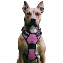 No Pull Dog Harness, Adjustable, Breathable, Reflective, Soft Padded Dog Harness, Chest Harness for Dogs (Pink, S)