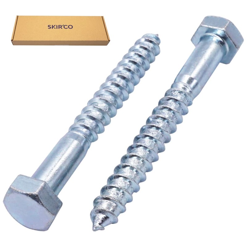 SKIR'CO Pack of 10 DIN 571 Galvanised Steel Hex Head