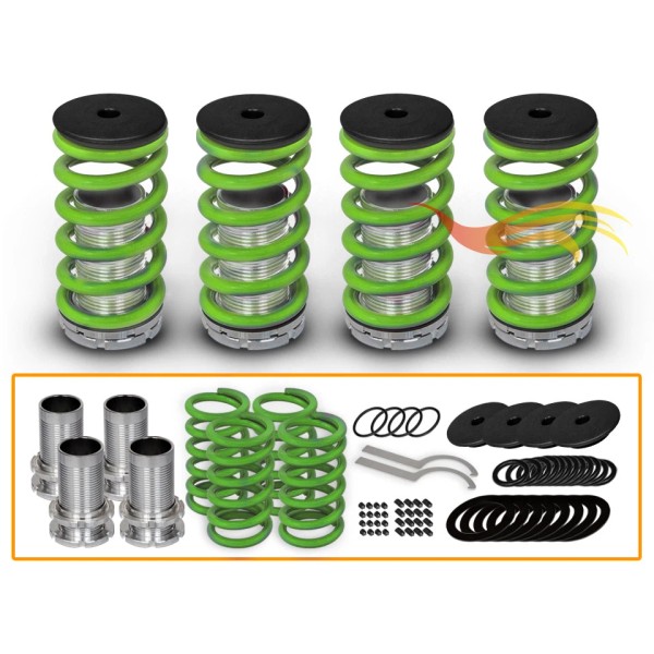 BCP GREEN 98-02 Honda Accord Adjustable Lowering Coilover Coil Spring