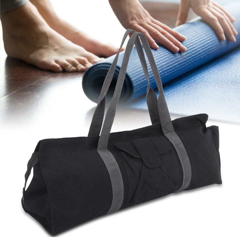 Multifunctional Canvas Yoga Gym Mat Carrier Storage Bag Single Shoulder