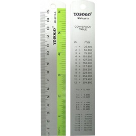 6 Inch / 15 cm Assorted Color Aluminum Ruler in Inch and cm Scale with Hanging Hole | Pack of 6