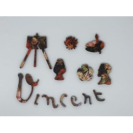 Van Gogh Wooden Puzzle for Adults - Vase with Poppies, Cornflowers, Peonies and Chrysanthemums - 120 Pieces by Nautilus Wooden Puzzles