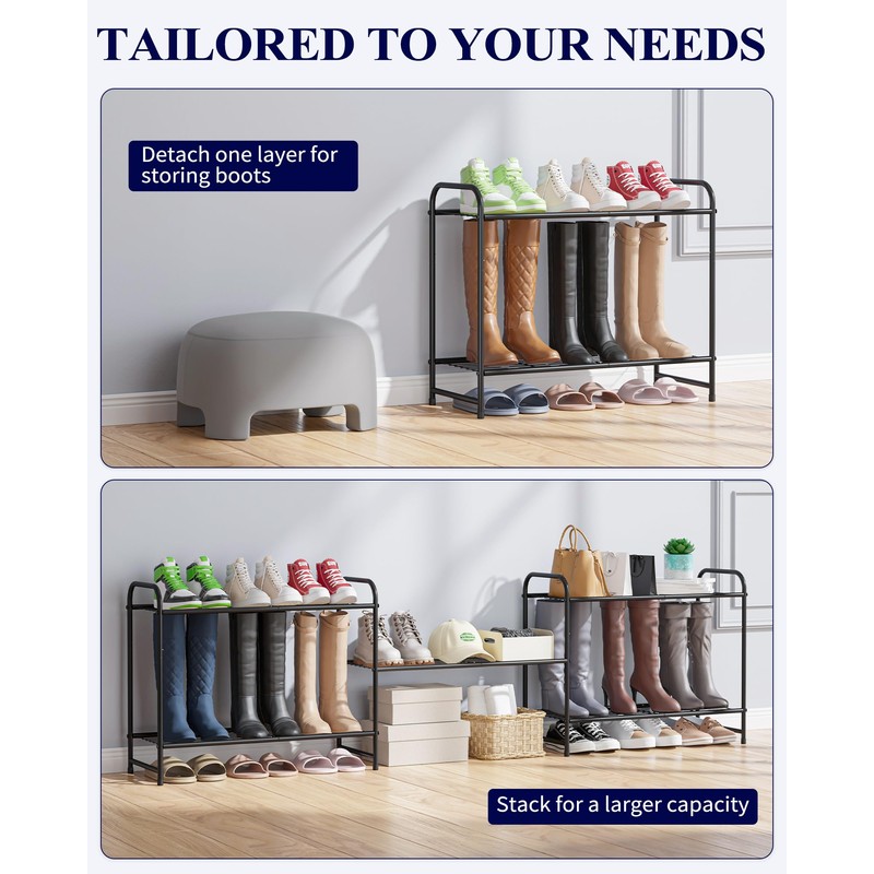 Kitsure Shoe Rack - Stainless Steel Shoe Organizer, Sturdy Shoe
