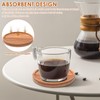 6 Pcs Wooden Coasters with Holder, Coffee Table Coasters for