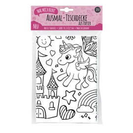 Paper Tablecloth for Colouring, Fantasy World Motif, Paintable Cloth Unicorn, Decoration Children's Birthday, Colouring Girls, Mal Me Colourful