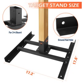 POSTYBAY 1 Pcs 2"x 4" Protable Shooting Target Stand Base,Double T-Shaped Base Target Stand for Shooting Fit for 2"x4" Post