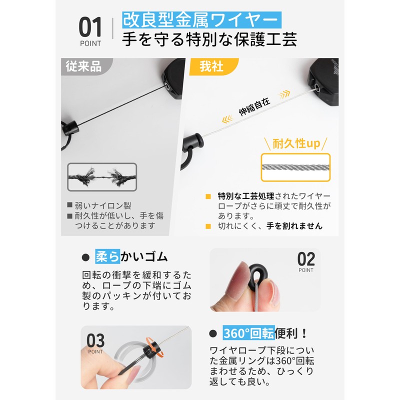 MOECHO Reel Key Chain, Strong Keychain, (Newly Upgraded / Multi-functional,