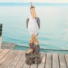 Pelican Statue – 24" Tall White Coastal Bird Sculpture on