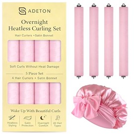 Velvet Heatless Curls Set - Soft Hair Rollers with Satin Bonnet