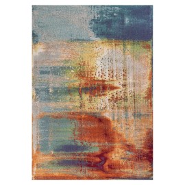 Homeroots 3' X 5' Ivory And Blue Abstract Area Rug