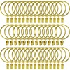 44 Pack Curtain Rings with Clips 2 inch Gold for