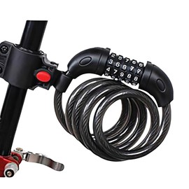 Jindizi Bicycle Key Bike Lock Dial Lock Wire, 43.3 ± 1.2 inches (110 cm) ± 1.2 inches (3 cm), 5 Digit PIN Code (Changeable) Anti-Theft, Lightweight, Compact, Includes Dedicated Bracket, Black for