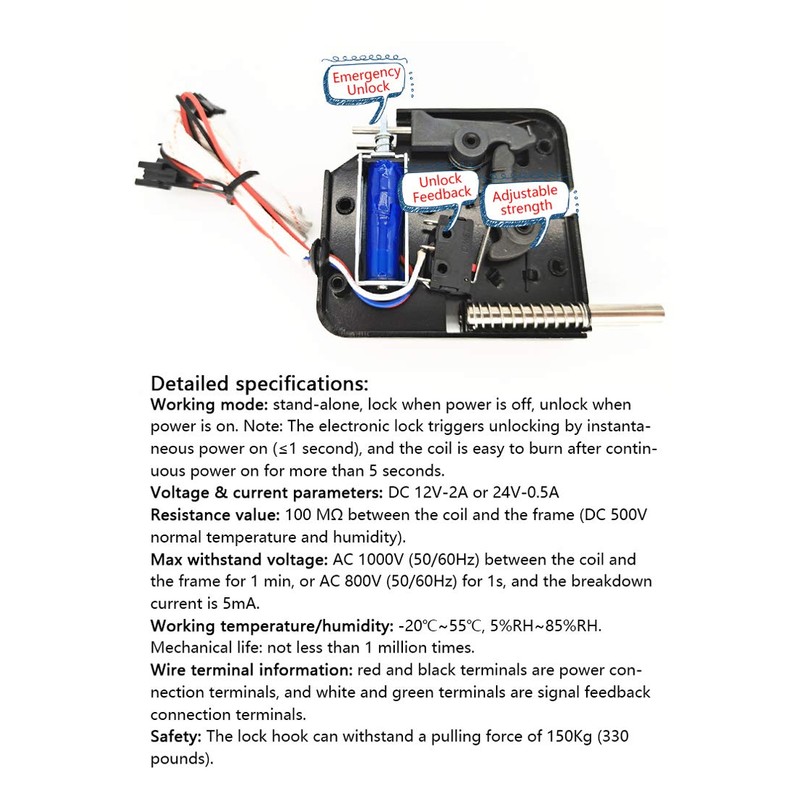 Vientiane Electric Lock DC 12 V Electromagnetic Locking Door Cabinet