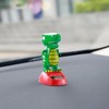 YGMONER Dinosaurs Waving Arms Car Dashboard Dancer Cartoon Style Solar