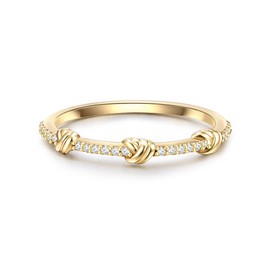 Glanzstücke München Women's Ring 925 Sterling Silver Yellow Gold-Plated with White Zirconia Silver Ring Gold-Plated Band Ring, Silver, Cubic Zirconia