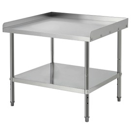 ExploreHorizon Equipment Grill Stand Table 36x30x30 Inch Stainless Steel NSF Certified 400 Lbs Capacity with Adjustable Legs, 2" Edge Baffle, for Hotel, Home, Commercial Restaurant Kitchen