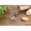 redchocol8® Tiny Handmade Little Glass Hippopotamus Grey Gloss Garden Decor