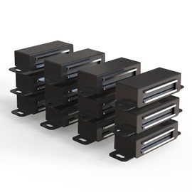 Dolenor Cabinet Magnets 12 Pack, Cabinet Door Magnets Hardware with Strong Magnetic, Magnetic Door Catch Stainless Steel for Cupboard Drawer Kitchen Wardrobe Black(Strength 15KGS)