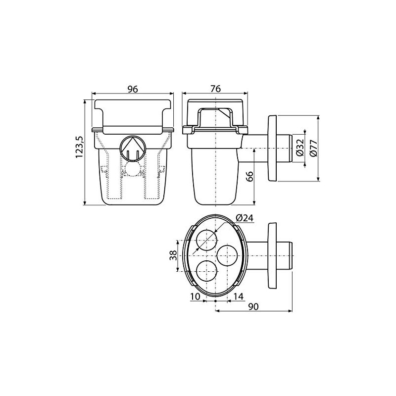 Funnel Siphon Drain for Condensate Drip Siphon with Holder Siphon