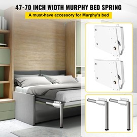 Happybuy Murphy Mounting Wall Springs Mechanism Heavy Duty Support Hardware DIY Kit for King Queen Bed (Vertical), White