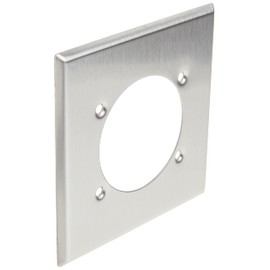 Leviton 2-Gang Power Receptacle Wallplate, Flush Mount, Standard Size, Device Mount, 302 Stainless Steel, S701-40