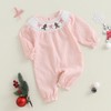 Kayotuas Newborn Baby Girl Christmas Outfit Santa Ruffle Sleeve Bubble