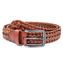 CHXRRPGC Mens Braided Leather Belt Everyday Casual Woven Belts for Men Fit Casual Golf Pants Jeans