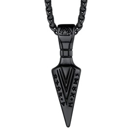 Richsteel Viking Pendant for Men Viking Style Spear Pendant Compass Pendant Arrow Chain with Gift Box for Men, Stainless Steel, spear