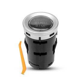 AUGREX Ignition One-Button Starter Stop Switch Replace 35881-TG7-A03 Fit for Honda Pilot Ridgeline Passport Fit Ex/Ex-L 2016-2019 Replace 35881-TG7-701 35881-TG7-702 35881-TG7-A01, Matte Silver Edge