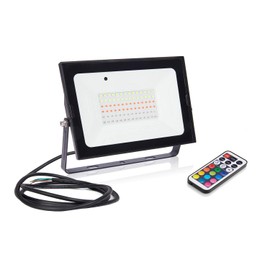 Auraglow 50W RGB IR Remote Controlled Colour Changing Outdoor Floodlight IP65 Weatherproof Decoration and Security Wall and Ground Lamp