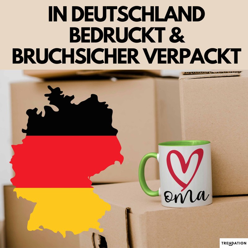 Oma Herz Tasse Geschenk Muttertag Liebevolle Spruchidee (Grün)