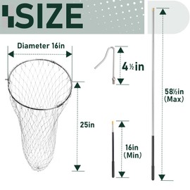 Flehomo Chicken Catcher Set, Chicken Catching Net with Leg Hook & Telescopic Pole, Adjustable from 32.5" to 74", 16 x 24 Inch Net, Chicken Coop Accessories Suitable for Outdoor Poultry Catching